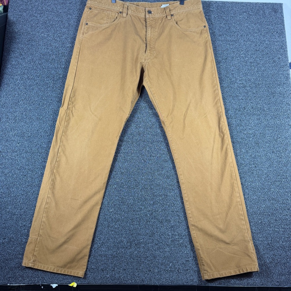 Filson Dry Tin Cloth Five Pocket Pants Mens 38x34 Whiskey Brown Work Trousers